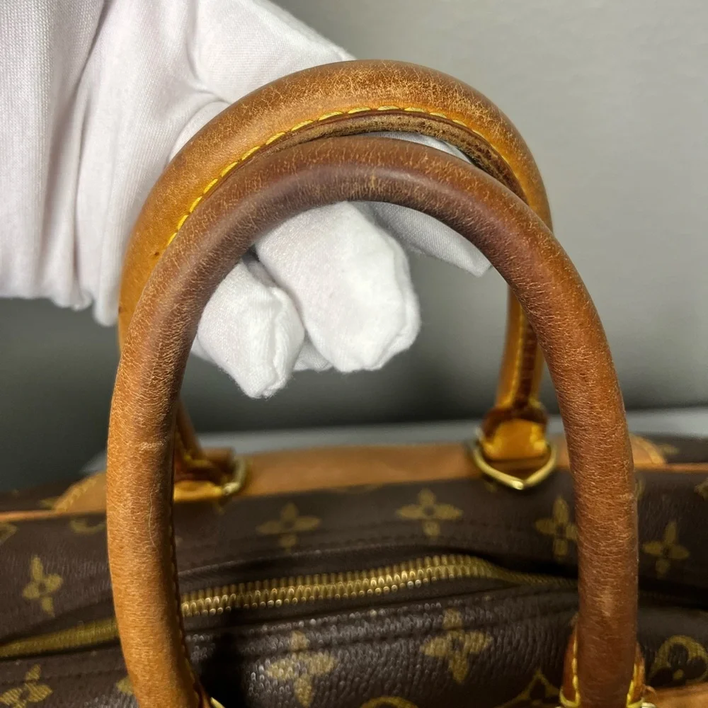 Louis Vuitton Brown Monogram Canvas Travel Bag with Vachetta Leather
